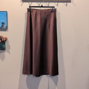 Abercrombie & Fitch Brown Satin Midi Skirt, Size S